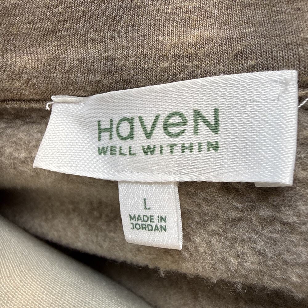 Haven Well Within Fleece Johnny Collar Pullover Pants Lounge Set Size L Brown - Picture 15 of 16